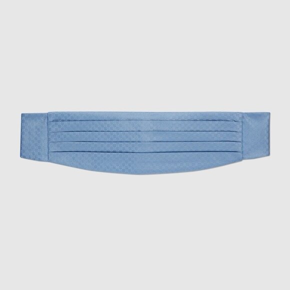 NEW GUCCI SILK CUMMERBUND Light Blue Sz S 100% Authentic Made In Italy